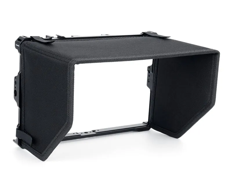 FEELWORLD Camera Monitor Cage Kit untuk Monitor Lapangan S10 dengan Beberapa Antarmuka Ekspansi dan Pelindung Matahari Paduan Aluminium Penuh 2005