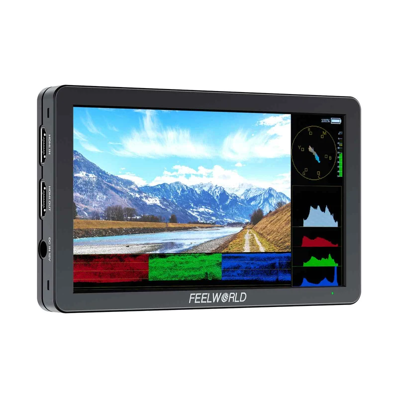 Monitor de campo FEELWORLD T6 de 6 pulgadas y 450 nits con carcasa de aluminio, 4K, HDMI, 1920 x 1080, IPS
